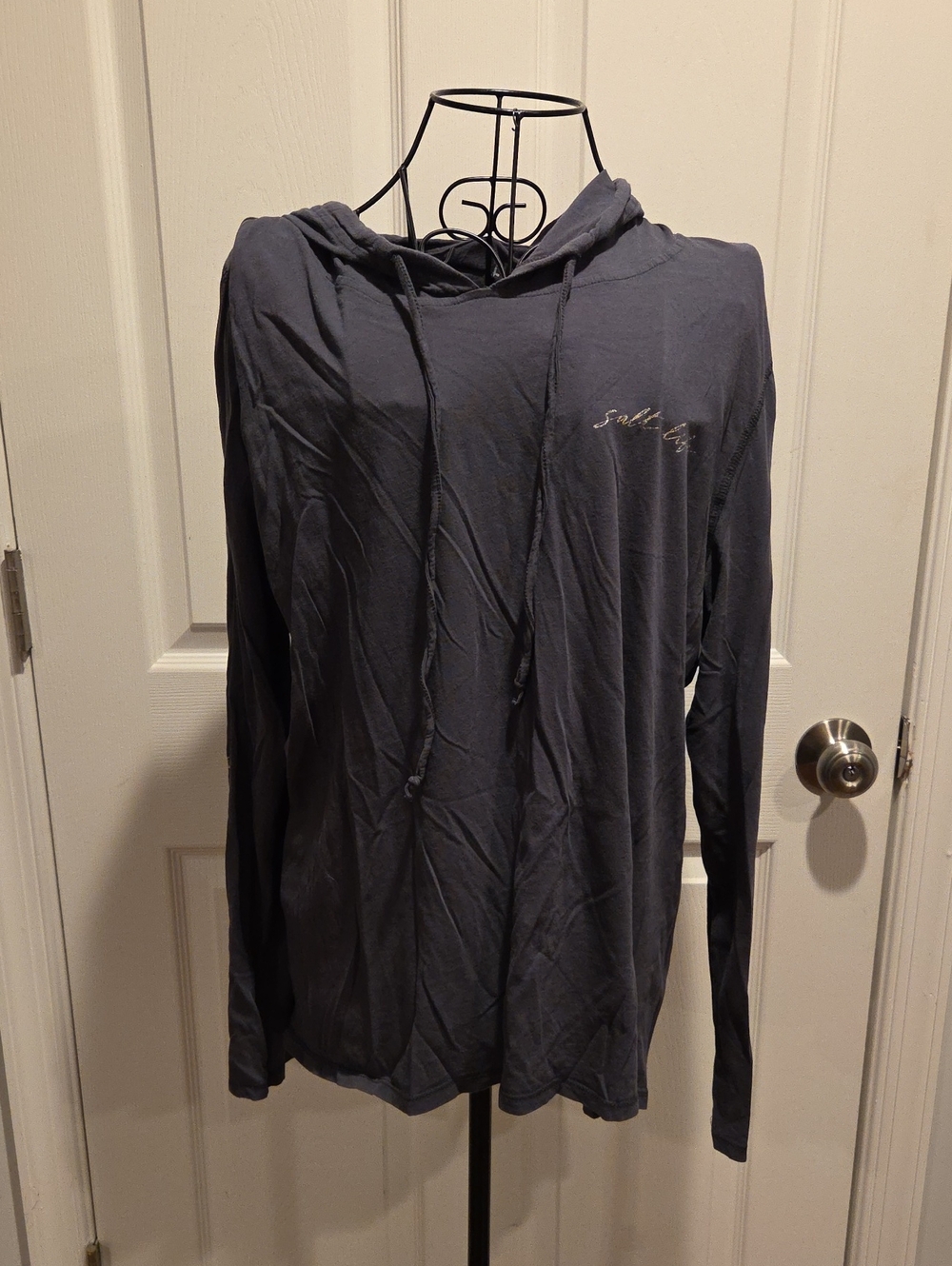Salt Life Slate Hooded Long Sleeve Tee with Script Logo